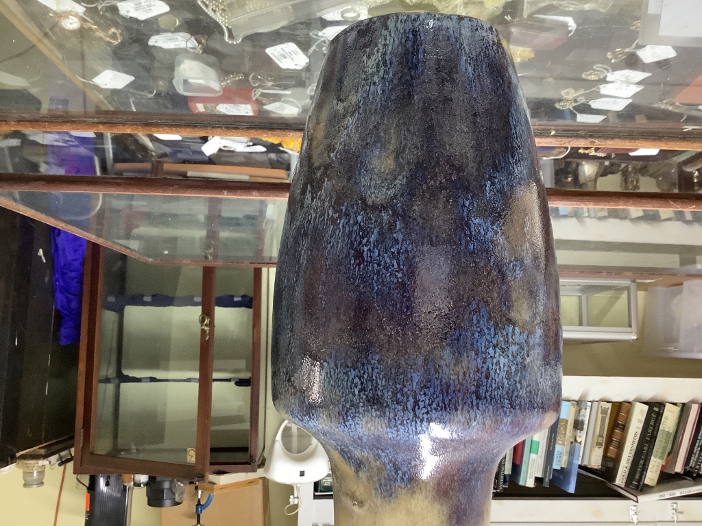 A large Ruskin vase, dated 1922, height 30cm